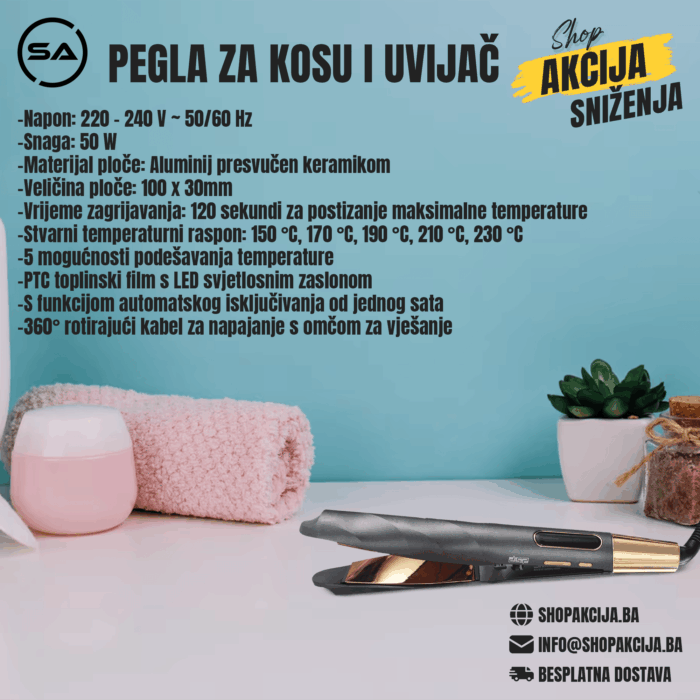 Pegla za kosu i uvijač - 10205 - Image 1