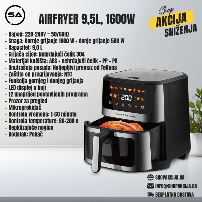 AIRFRYER 9,5L, 1600W - KB2173 - Image 1