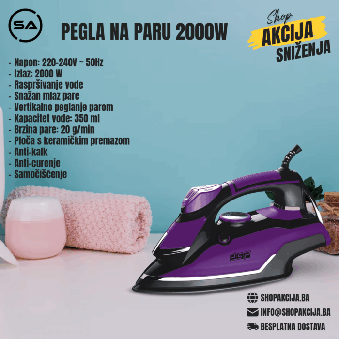 Pegla na paru 2000W - KD1001 - Image 1