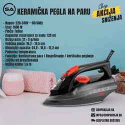 Keramička pegla na paru 2000W - KD1130