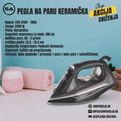 Pegla na paru keramička 2200W - KD1352