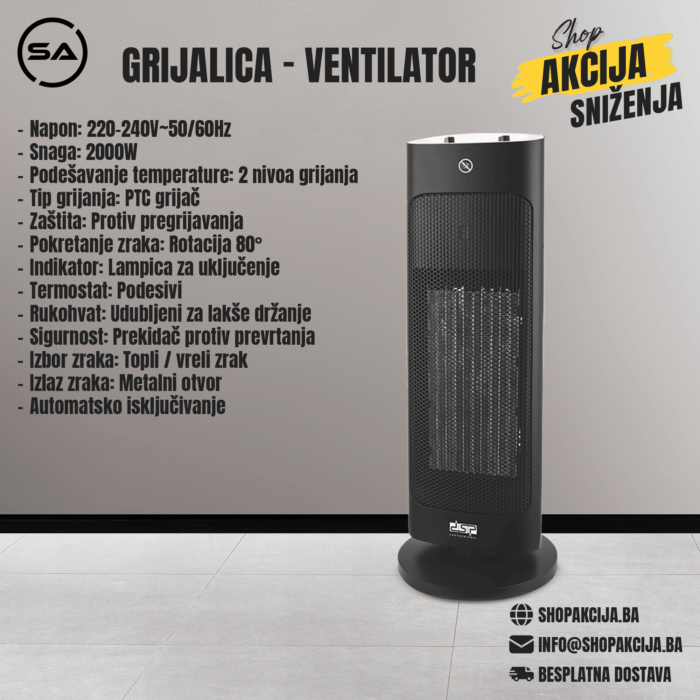 Grijalica sa ventilatorom 2000W - KD3035 - Image 1