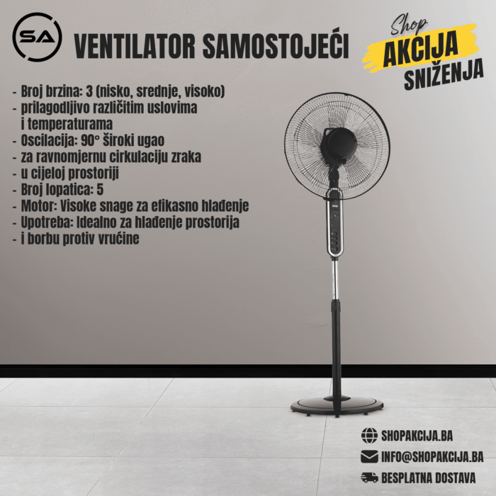 Ventilator samostojeći 60W 18 - KD3070 - Image 1
